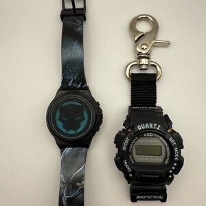 Black Panther Kid's Light Up LCD Watch ~ Friday Night Lights Belt Clip Watch (2)